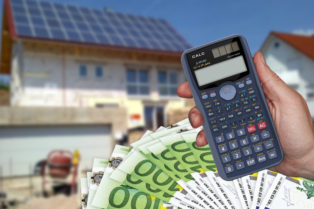 An infographic showing the steps to calculate the cost of solar panels, including factors such as installation and energy savings