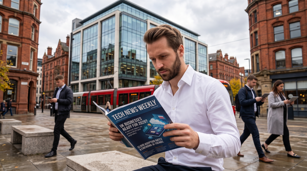 Person Reading a Tech Image